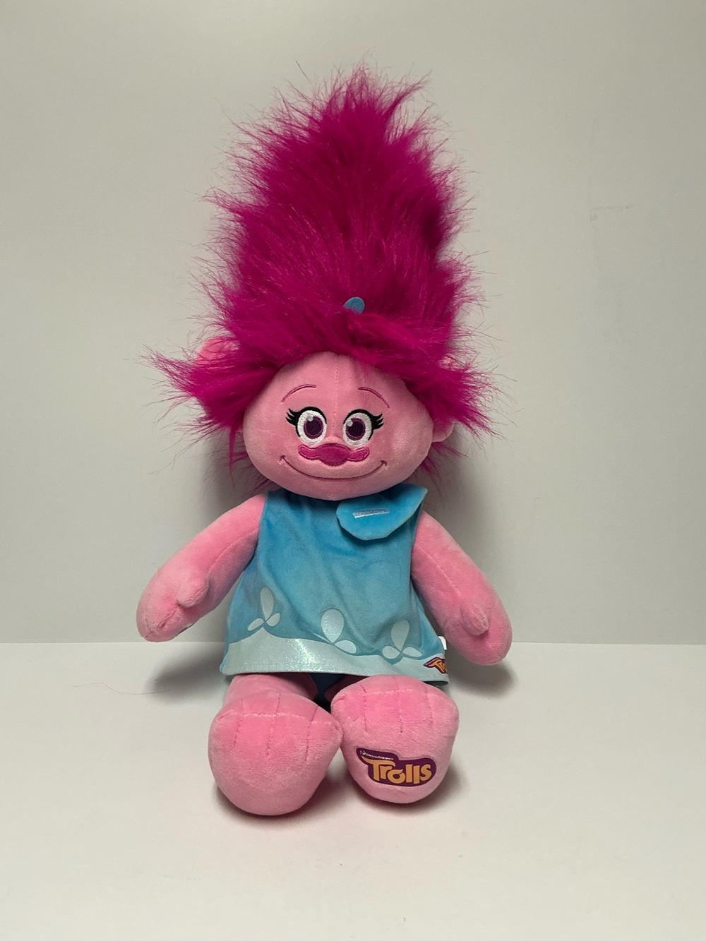 Trolls Princess Poppy Build a Bear Plush in Blue Dress with Hairband